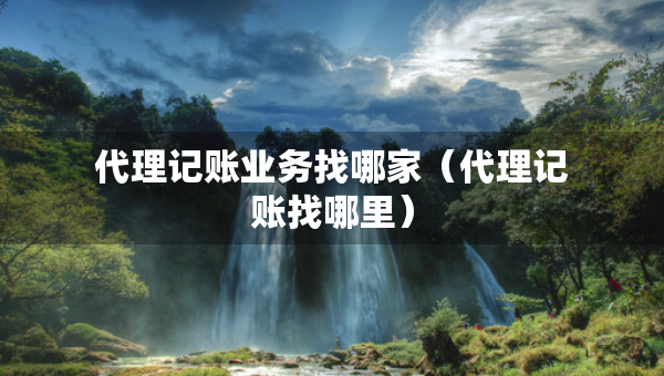 代理記賬業(yè)務找哪家（代理記賬找哪里）