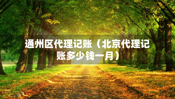 通州區(qū)代理記賬（北京代理記賬多少錢一月）