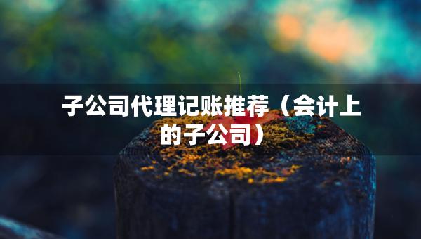 子公司代理記賬推薦（會計上的子公司）