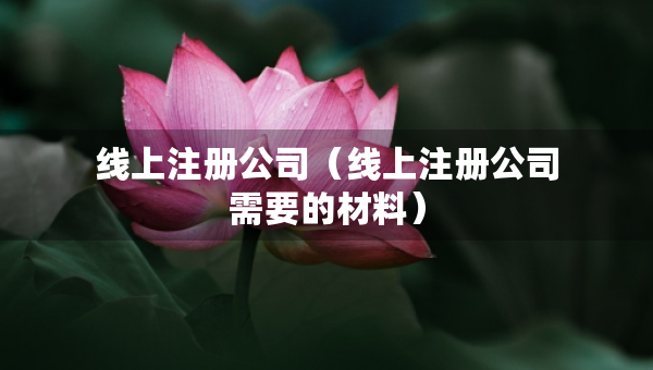 線上注冊公司（線上注冊公司需要的材料）