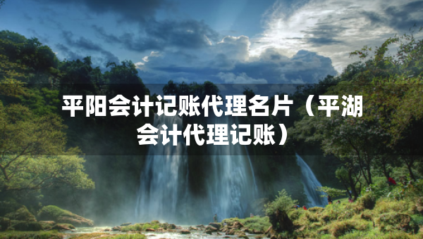 平陽會計記賬代理名片（平湖會計代理記賬）