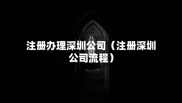 注冊辦理深圳公司（注冊深圳公司流程）