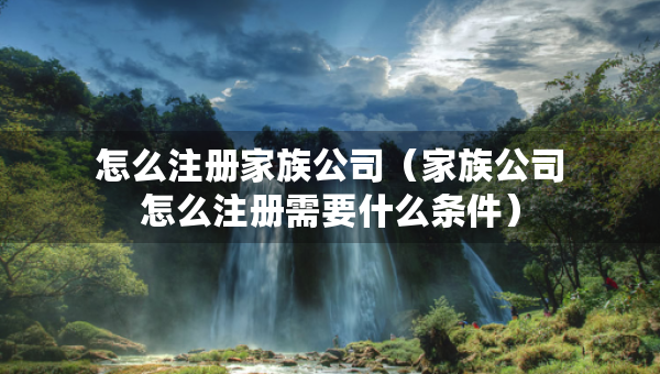 怎么注冊家族公司（家族公司怎么注冊需要什么條件）
