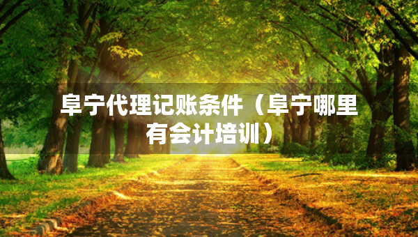 阜寧代理記賬條件（阜寧哪里有會計培訓(xùn)）