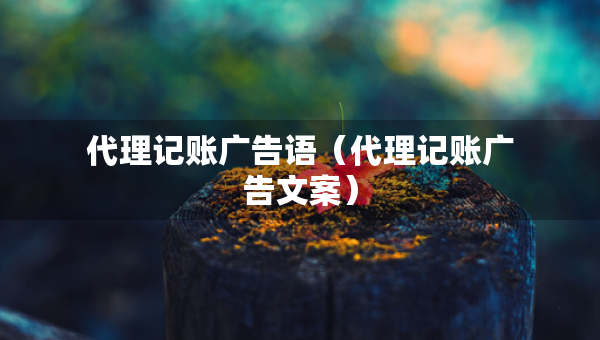 代理記賬廣告語（代理記賬廣告文案）
