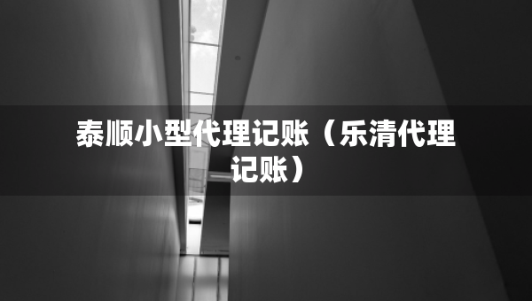 泰順小型代理記賬（樂清代理記賬）