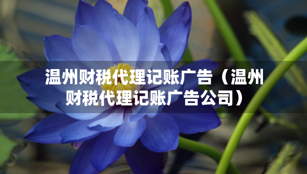 溫州財(cái)稅代理記賬廣告（溫州財(cái)稅代理記賬廣告公司）