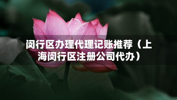 閔行區(qū)辦理代理記賬推薦（上海閔行區(qū)注冊公司代辦）