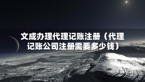 文成辦理代理記賬注冊（代理記賬公司注冊需要多少錢）