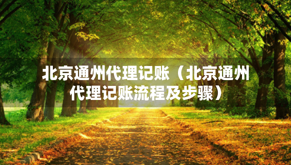 北京通州代理記賬（北京通州代理記賬流程及步驟）