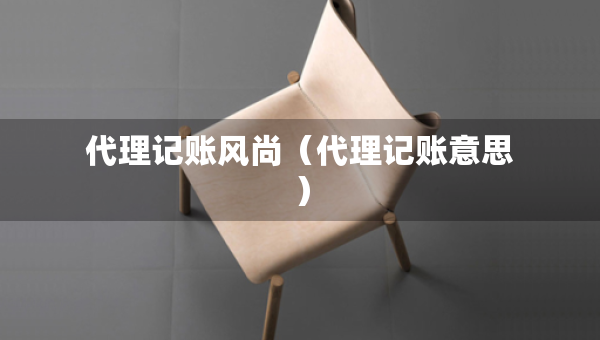 代理記賬風(fēng)尚（代理記賬意思）