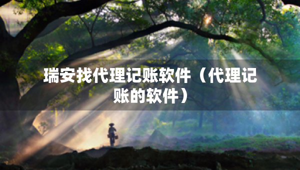 瑞安找代理記賬軟件（代理記賬的軟件）