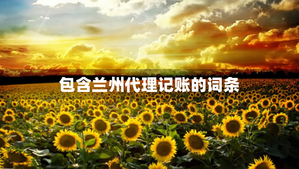 包含蘭州代理記賬的詞條
