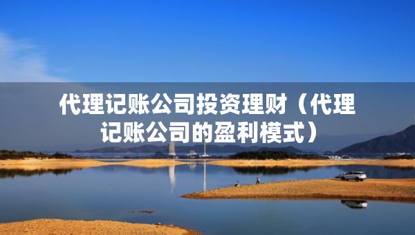 代理記賬公司投資理財（代理記賬公司的盈利模式）