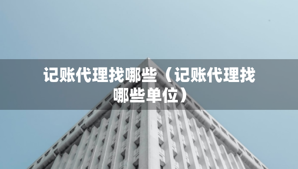 記賬代理找哪些（記賬代理找哪些單位）