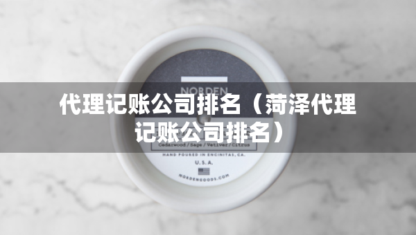 代理記賬公司排名（菏澤代理記賬公司排名）
