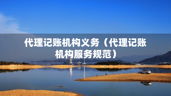 代理記賬機(jī)構(gòu)義務(wù)（代理記賬機(jī)構(gòu)服務(wù)規(guī)范）