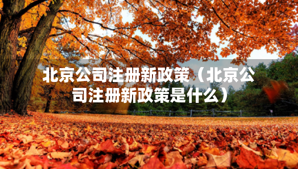 北京公司注冊新政策（北京公司注冊新政策是什么）