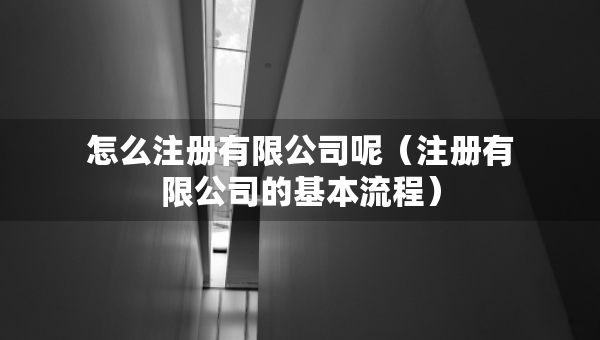 怎么注冊有限公司呢（注冊有限公司的基本流程）