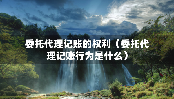 委托代理記賬的權(quán)利（委托代理記賬行為是什么）