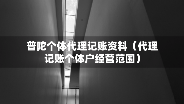普陀個體代理記賬資料（代理記賬個體戶經(jīng)營范圍）