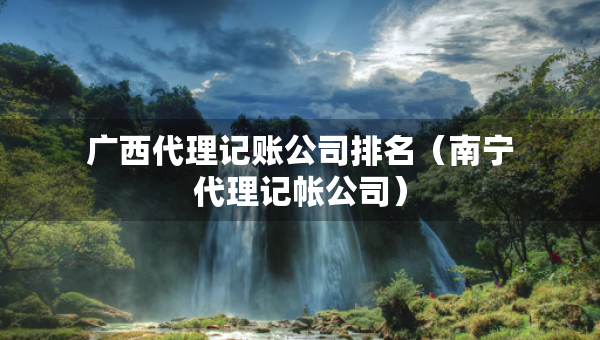 廣西代理記賬公司排名（南寧代理記帳公司）