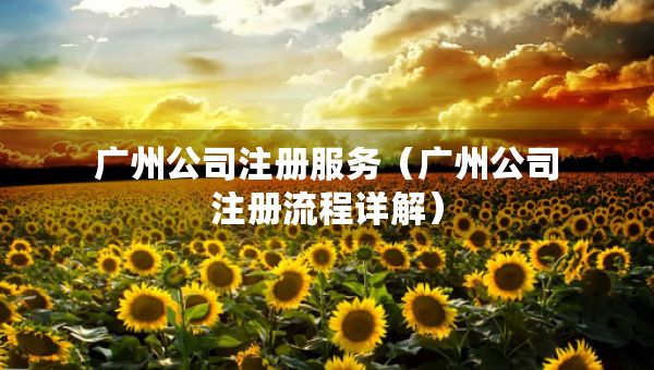 廣州公司注冊服務（廣州公司注冊流程詳解）