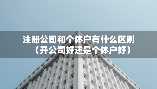 注冊公司和個體戶有什么區(qū)別（開公司好還是個體戶好）