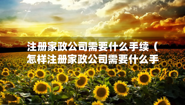注冊家政公司需要什么手續(xù)（怎樣注冊家政公司需要什么手續(xù)）
