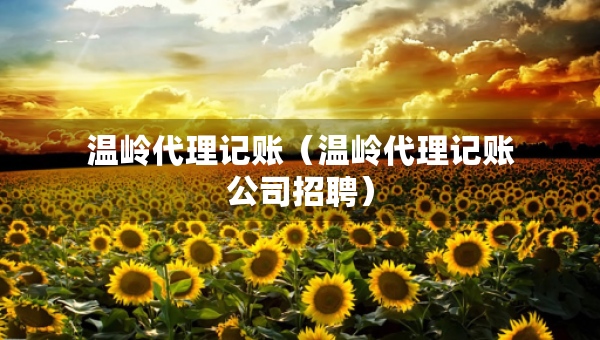 溫嶺代理記賬（溫嶺代理記賬公司招聘）