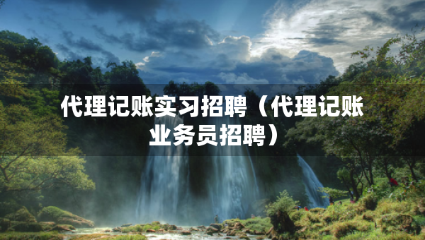 代理記賬實(shí)習(xí)招聘（代理記賬業(yè)務(wù)員招聘）