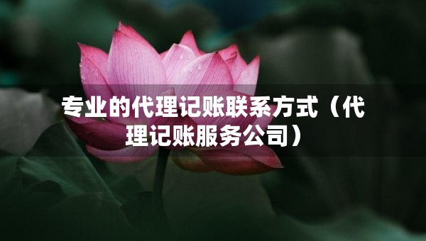 專(zhuān)業(yè)的代理記賬聯(lián)系方式（代理記賬服務(wù)公司）
