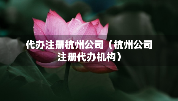 代辦注冊(cè)杭州公司（杭州公司注冊(cè)代辦機(jī)構(gòu)）