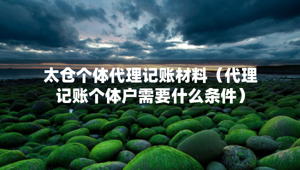 太倉個體代理記賬材料（代理記賬個體戶需要什么條件）