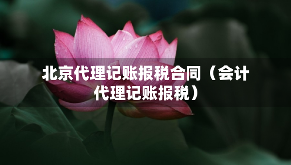 北京代理記賬報(bào)稅合同（會(huì)計(jì)代理記賬報(bào)稅）