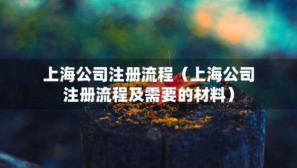 上海公司注冊(cè)流程（上海公司注冊(cè)流程及需要的材料）