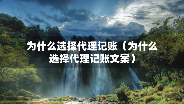 為什么選擇代理記賬（為什么選擇代理記賬文案）