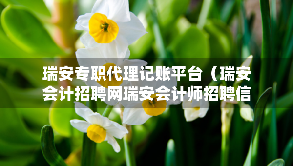 瑞安專職代理記賬平臺（瑞安會計招聘網瑞安會計師招聘信息）