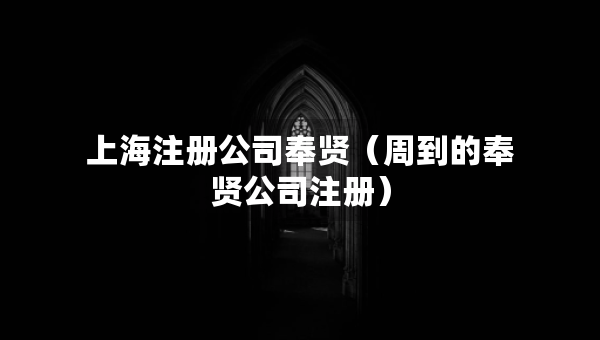 上海注冊公司奉賢（周到的奉賢公司注冊）