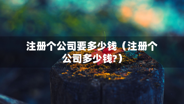 注冊(cè)個(gè)公司要多少錢（注冊(cè)個(gè)公司多少錢?）