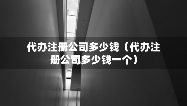 代辦注冊公司多少錢（代辦注冊公司多少錢一個）