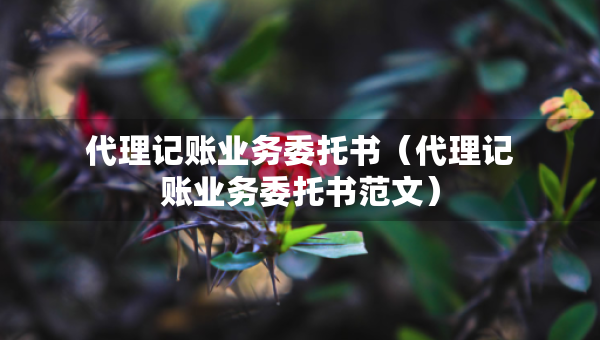 代理記賬業(yè)務(wù)委托書(shū)（代理記賬業(yè)務(wù)委托書(shū)范文）