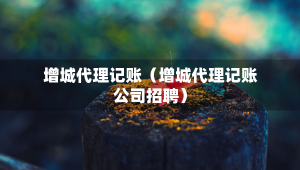 增城代理記賬（增城代理記賬公司招聘）