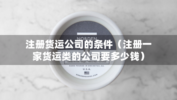注冊貨運公司的條件（注冊一家貨運類的公司要多少錢）