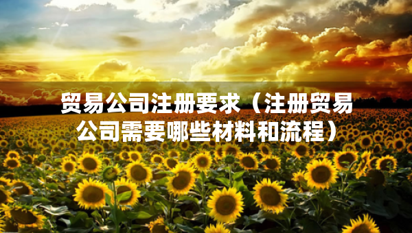 貿(mào)易公司注冊要求（注冊貿(mào)易公司需要哪些材料和流程）