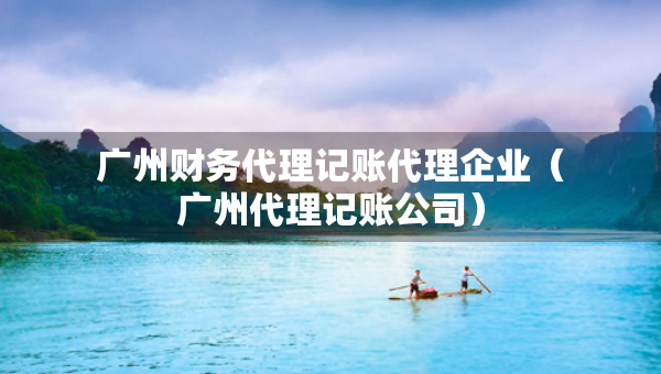 廣州財務(wù)代理記賬代理企業(yè)（廣州代理記賬公司）