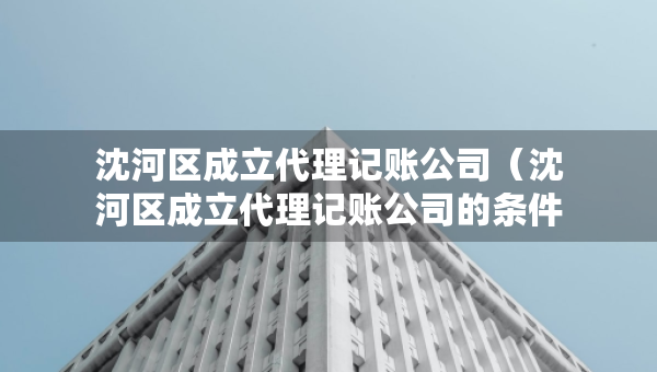 沈河區(qū)成立代理記賬公司（沈河區(qū)成立代理記賬公司的條件）