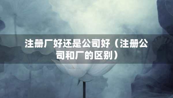 注冊廠好還是公司好（注冊公司和廠的區(qū)別）