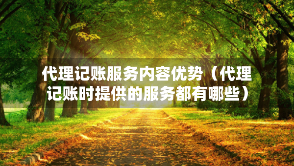 代理記賬服務(wù)內(nèi)容優(yōu)勢（代理記賬時(shí)提供的服務(wù)都有哪些）