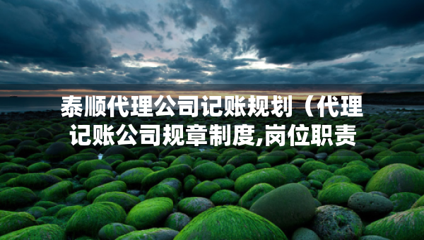 泰順代理公司記賬規(guī)劃（代理記賬公司規(guī)章制度,崗位職責(zé)）